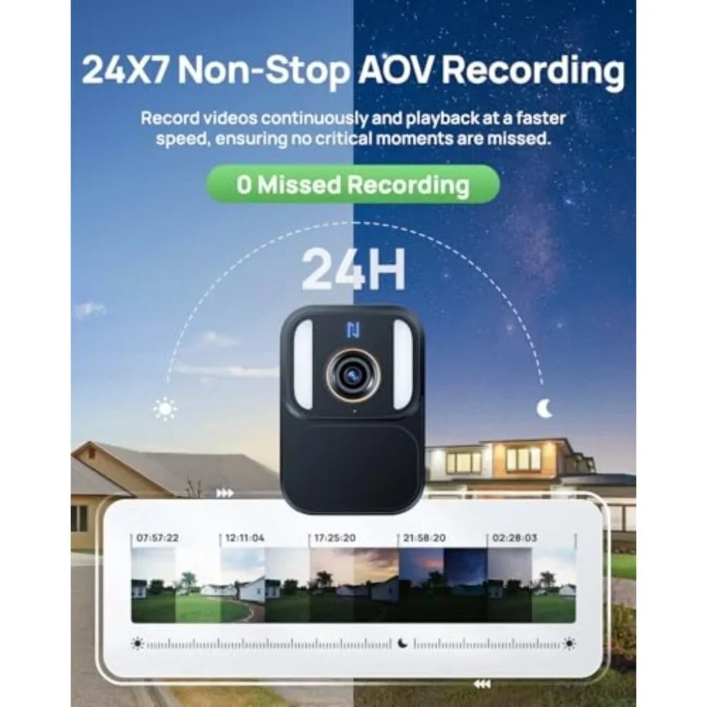 Anona 4K Solar Security Cameras Wireless Outdoor, Forever Power with Solar Panel